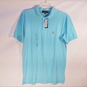 U.S. POLO ASSOC. Blue Polo Shirt Large
